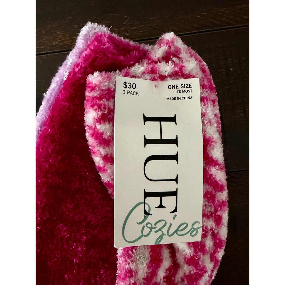 NWT Hue‎ Cozies Accessories – 3 Pairs Fuzzy Socks - Picture 2 of 4